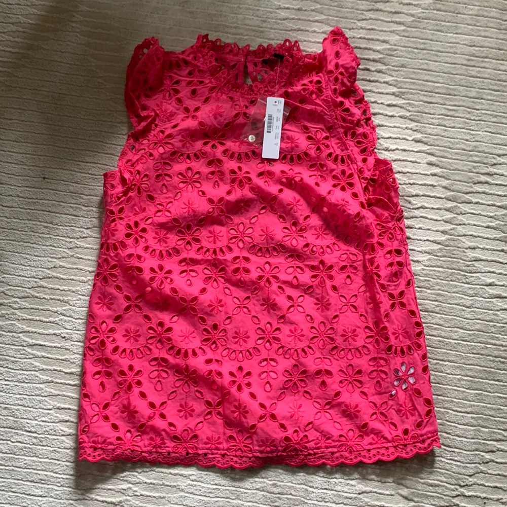 NWT J.Crew Ruffle Top in Embroidered Eyelet